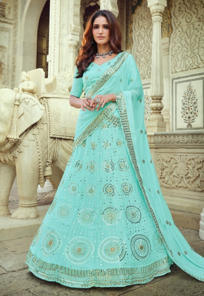 Buy READIPRINT FASHIONS White & Blue Lehenga Choli Set With Dupatta for  Women Online @ Tata CLiQ