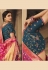 Magenta silk saree with blouse 10159