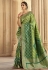 Light green silk saree with blouse 10163