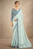 Sky blue silk georgette saree with blouse 41906