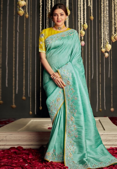 Buy Silk Party Wear Saree In Sea green Color Online - SARV05218 | Andaaz  Fashion