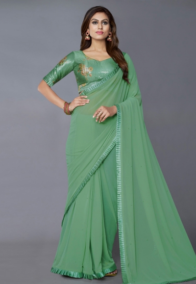 Buy Light Green Pure Plain Kota Cotton Saree-UNM70620 Online at  Unnatisilks.com|UNM70620