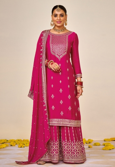 Chinon palazzo suit in Magenta colour 1495