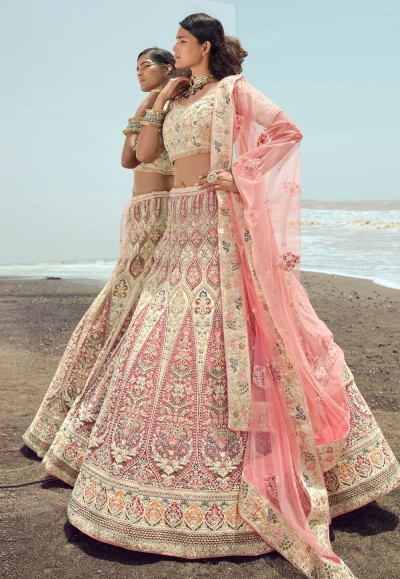 Cream Color Silk Bridal Lehenga Choli for Wedding at Rs 35995.00 | ब्राइडल  लहंगा चोली - Mohi Fashion, Visakhapatnam | ID: 2853062922955