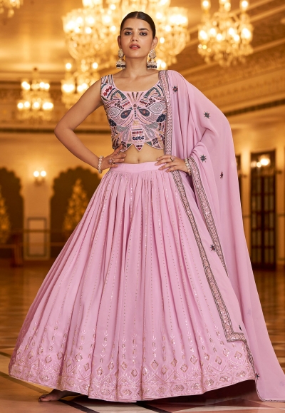 Buy ASHOHINI Women's Net Semi stitched Embroidered Lehenga Choli, (Baby Pink)  at Amazon.in