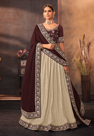 Buy Umber Brown Designer Lehenga online-Karagiri – Karagiri Global