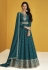 Teal faux georgette abaya style anarkali suit 9230C