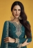 Teal faux georgette abaya style anarkali suit 9230C