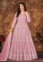 Pink net abaya style anarkali suit 4701