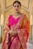 Silk Saree with blouse in Magenta colour 5503