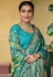 Silk Saree with blouse in Aqua colour 5509