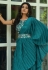 Georgette designer Saree with blouse in Teal colour ACU7621