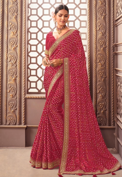 Red Silk Saree With Blouse 262126