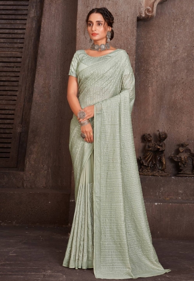 Onion Organza Saree with Silver Pattu Border - Monastoor- Indian ethnical  dress collections with more than 1500+ fashionable indian traditional  dresses and ethnical jewelleries.