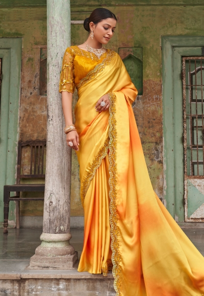 Aesthetic pure banarsi satin saree wine colour (without blouse)