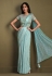 Crepe Saree with blouse in Sky blue colour 23009