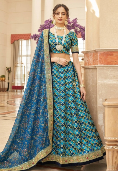 Buy navy blue color sequence designer lehenga choli online – Joshindia