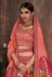 Peach banarasi silk circular lehenga choli 10294