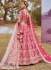 Rani Pink Silk embroidered bridal lehenga choli with double dupatta