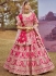 Rani Pink Silk embroidered bridal lehenga choli with double dupatta