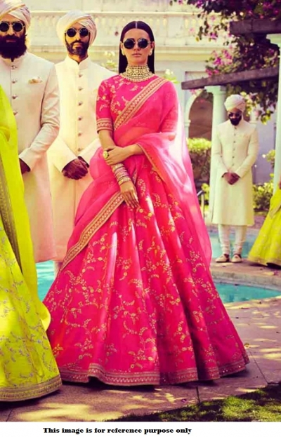 Bollywood Sabyasachi Mukherjee Inspired silk Pink lehenga