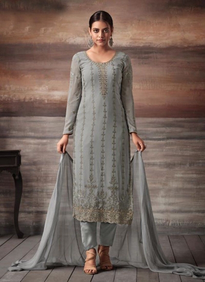 silver color salwar suits