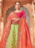 Lemon green Banarasi silk wedding lehenga choli