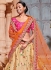 Cream and Orange Banarasi silk wedding lehenga choli