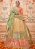 Beige and pink Banarasi silk wedding lehenga choli