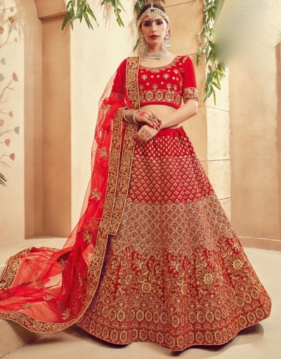 Red Royal Handwork Embroidery Lehenga Choli - Traditional Indian Bridal  Wear, डिज़ाइनर लहंगा चोली - Chiwaga Fashion, Pune | ID: 2852115488297